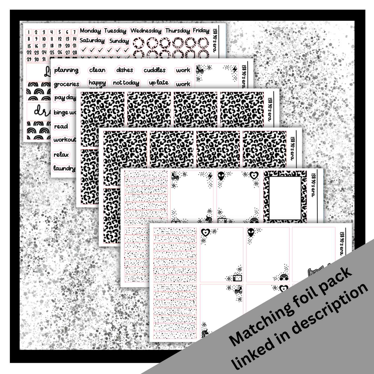 90’s Era - Vertical Weekly Kit