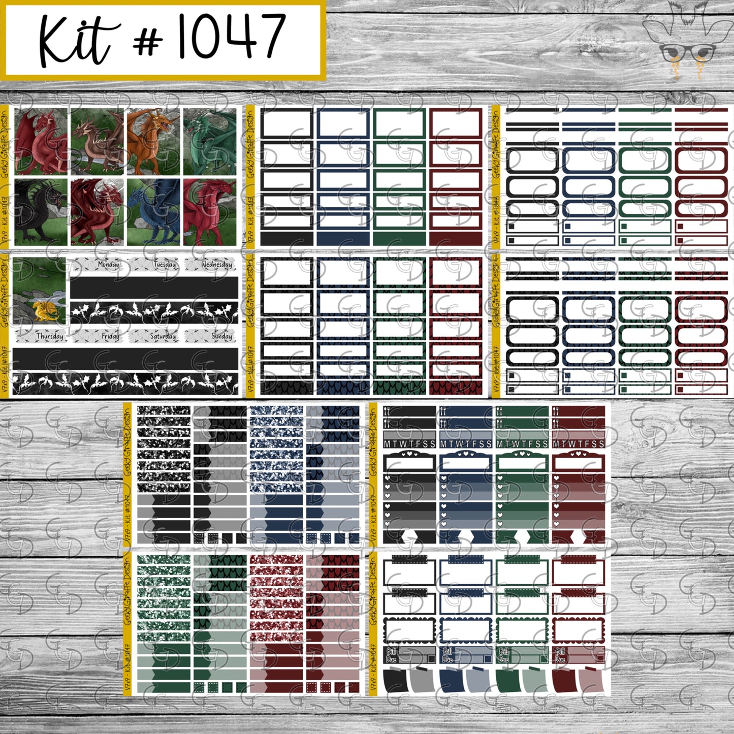 Geeky Giraffe Design kit 1047 - MUST buy printable from her shop first
