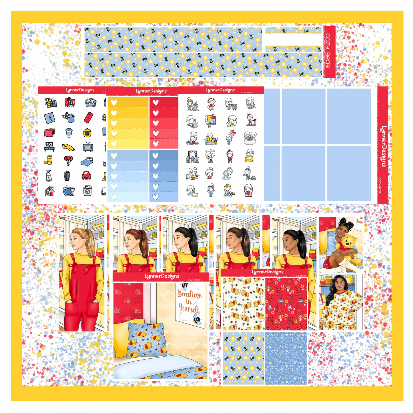 Printable - Cozy Bear - Vertical Weekly Kit