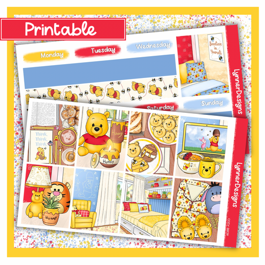 Printable - Cozy Bear - Vertical Weekly Kit