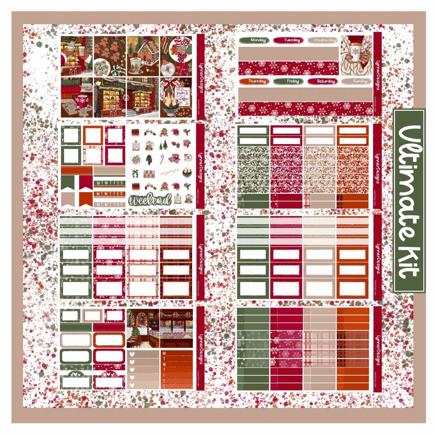 Printable - Christmas Cafe - Vertical Weekly Kit