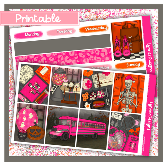 Printable - Mean Halloween - Vertical Weekly Kit