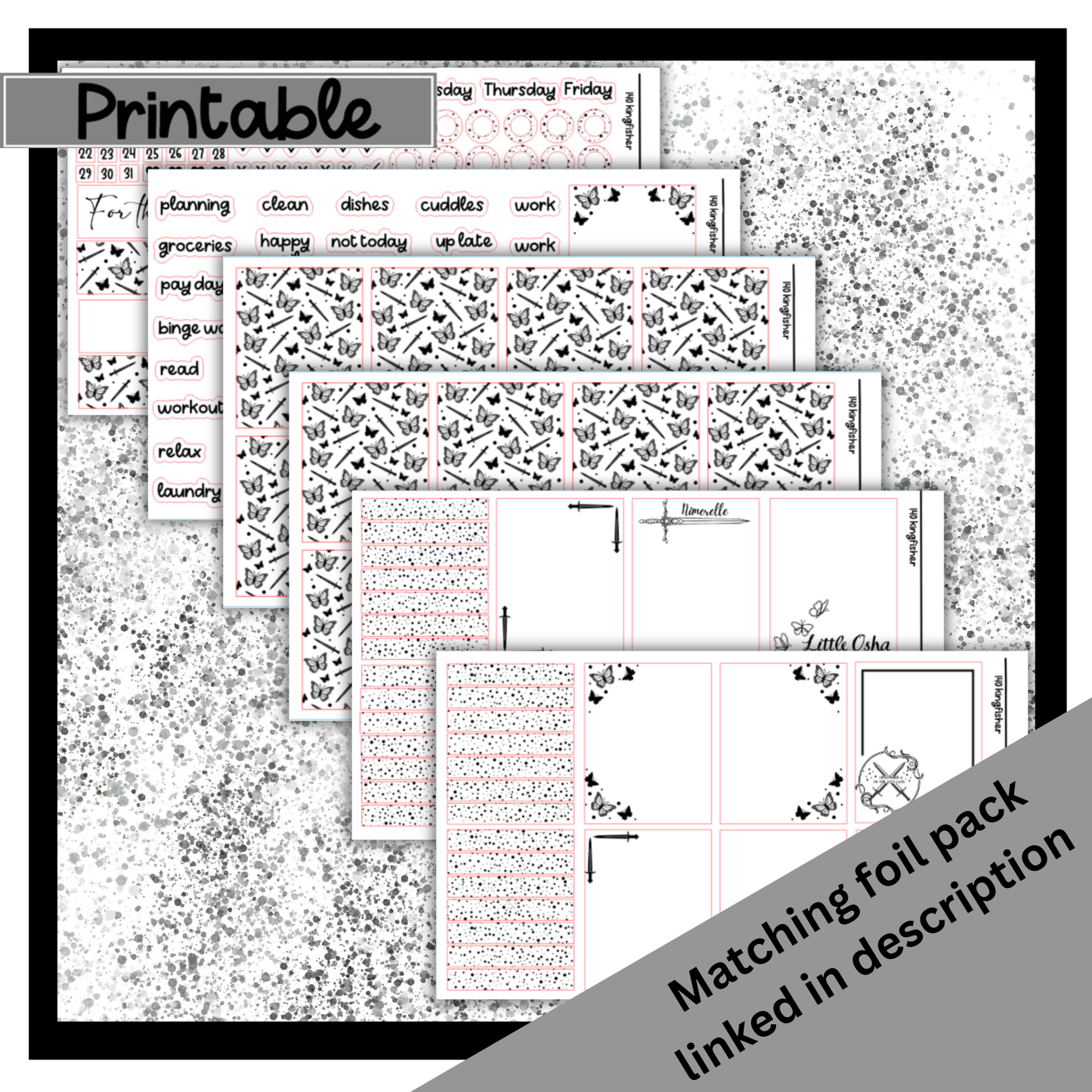 Printable - Kingfisher - Vertical Weekly Kit
