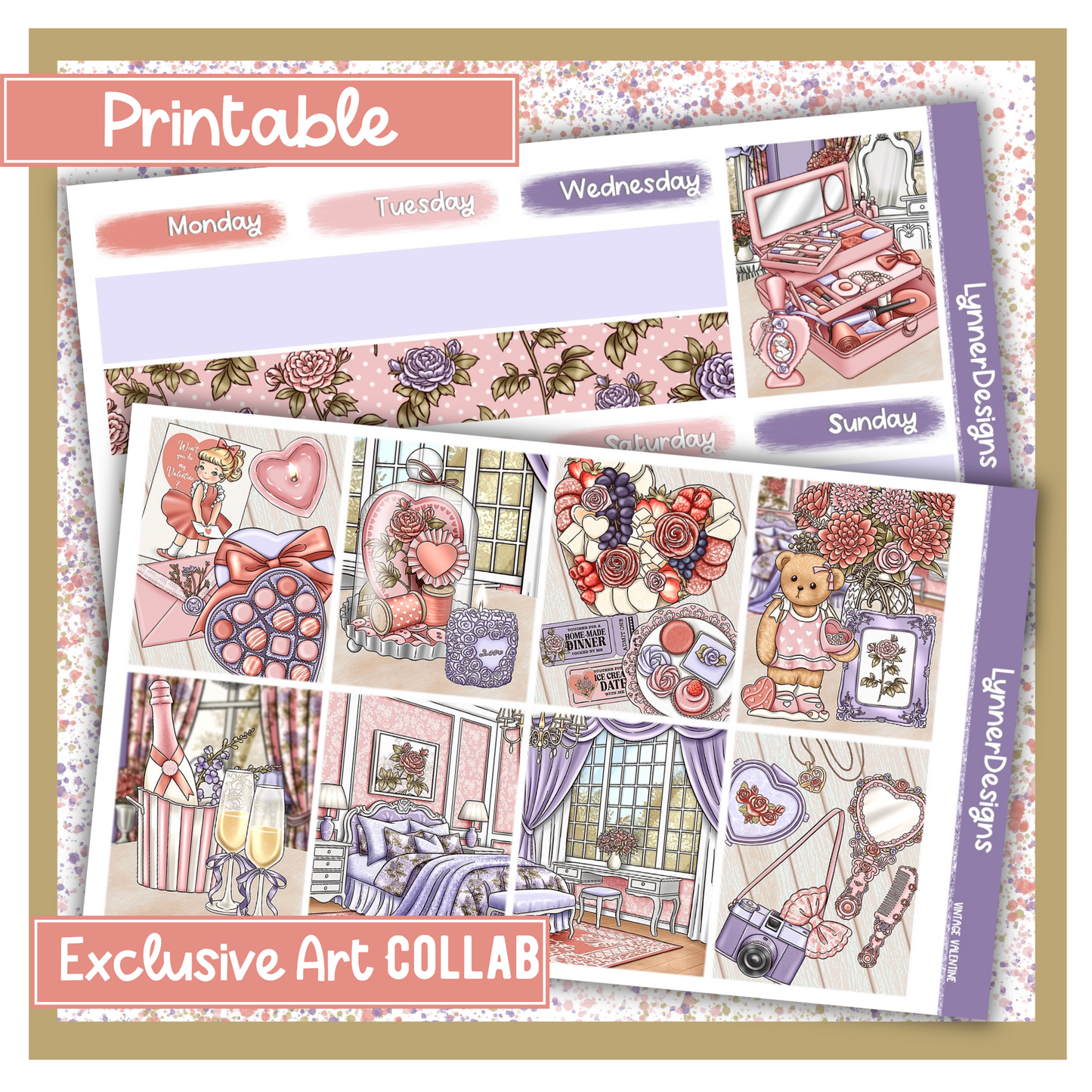 Printable - Vintage Valentine Weekly Kit