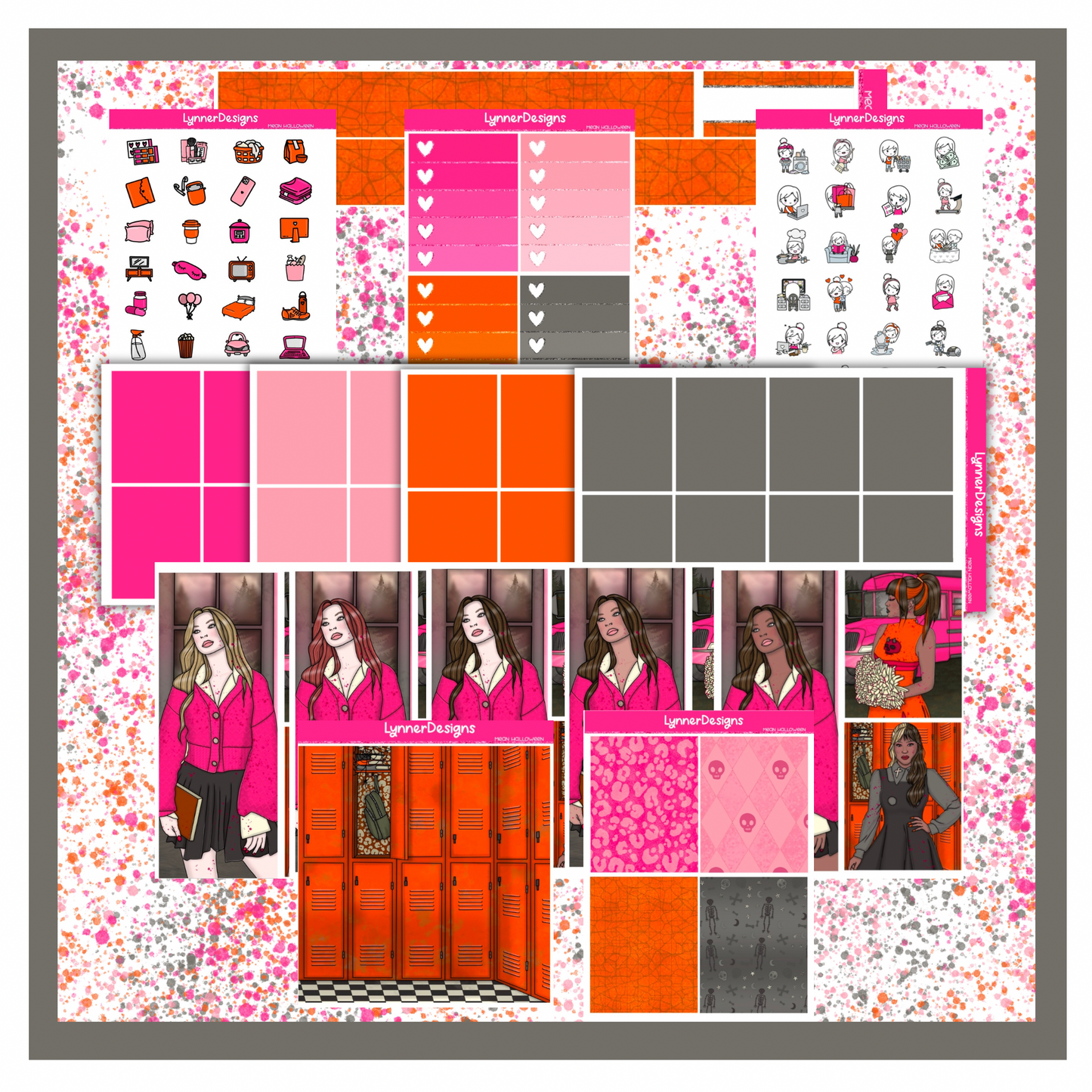 Printable - Mean Halloween - Vertical Weekly Kit