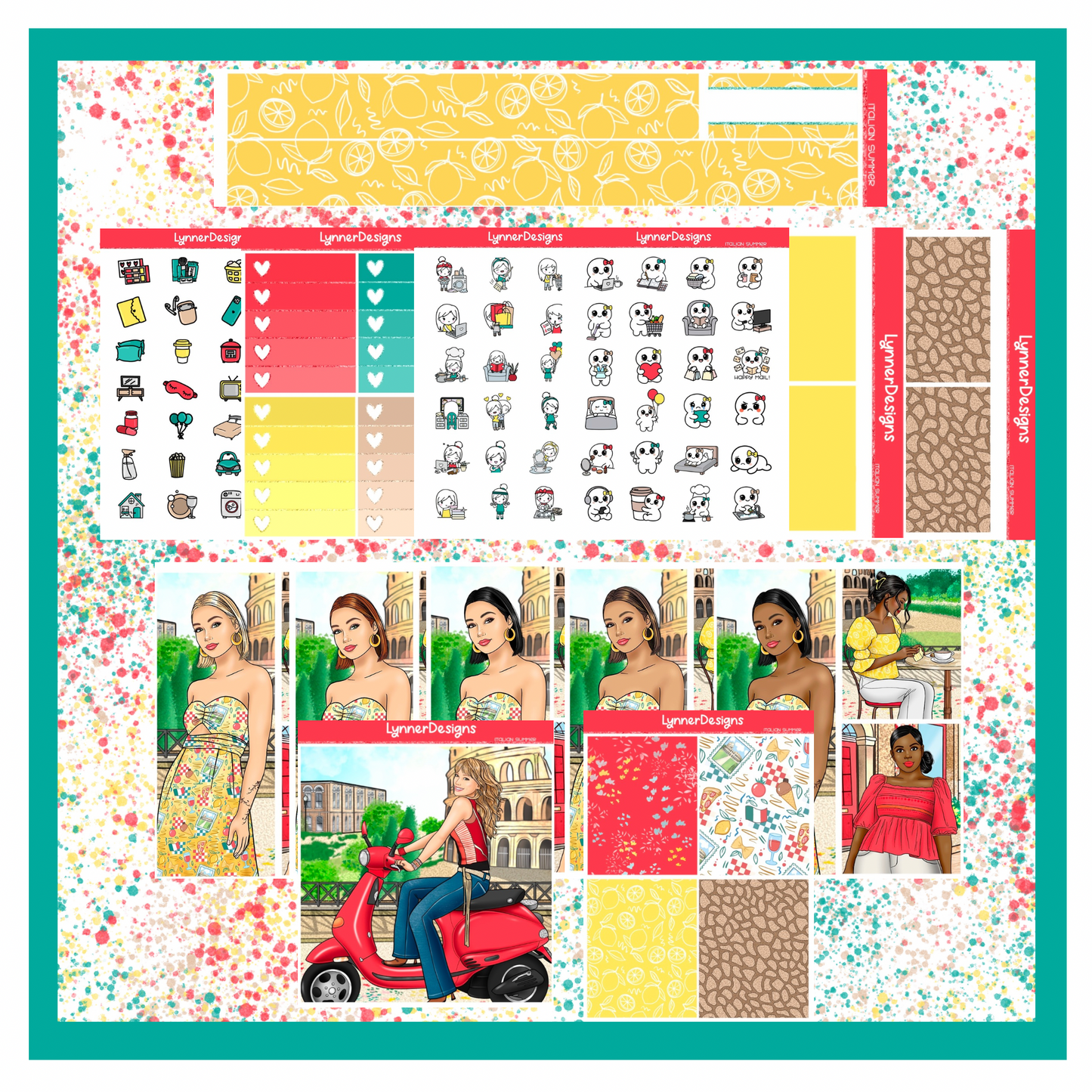 Printable - Italian Summer - Vertical Weekly Kit