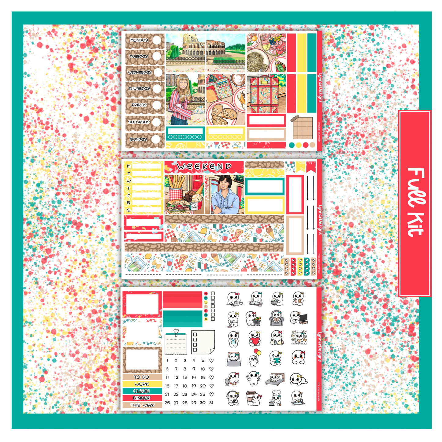 Printable - Italian Summer Hobonichi Cousin Weekly Kit