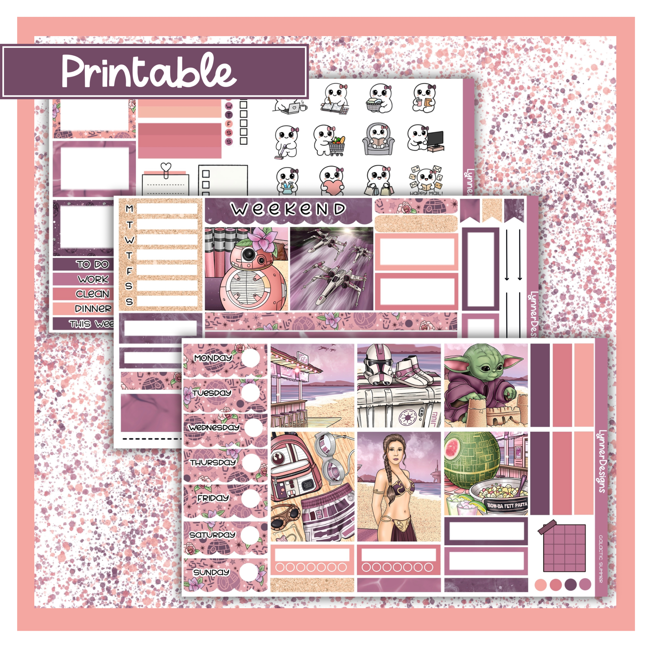 Printable - Galactic Summer Hobonichi Cousin Weekly Kit – LynnerDesigns
