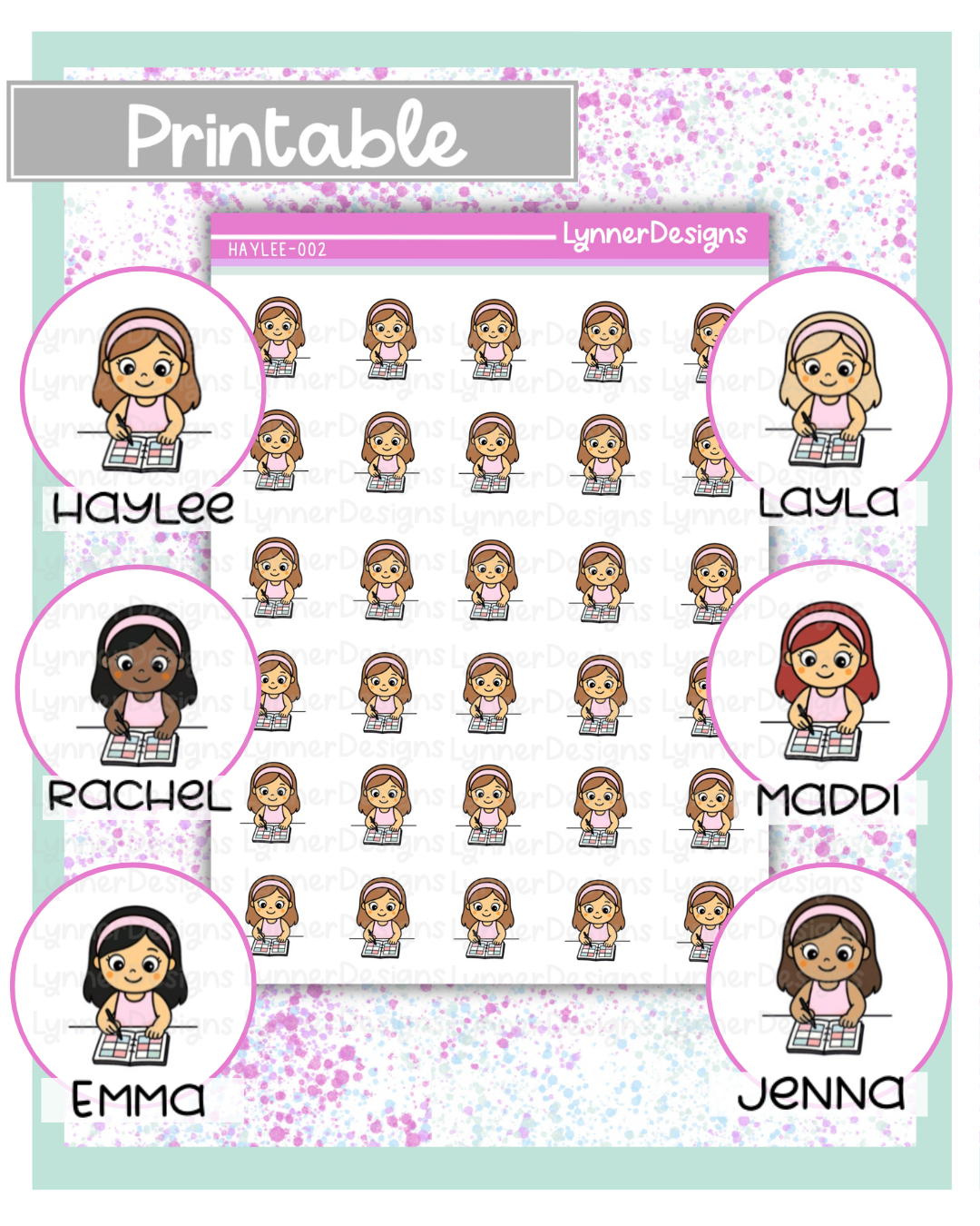 Printable - 002 Girl Character - Planning