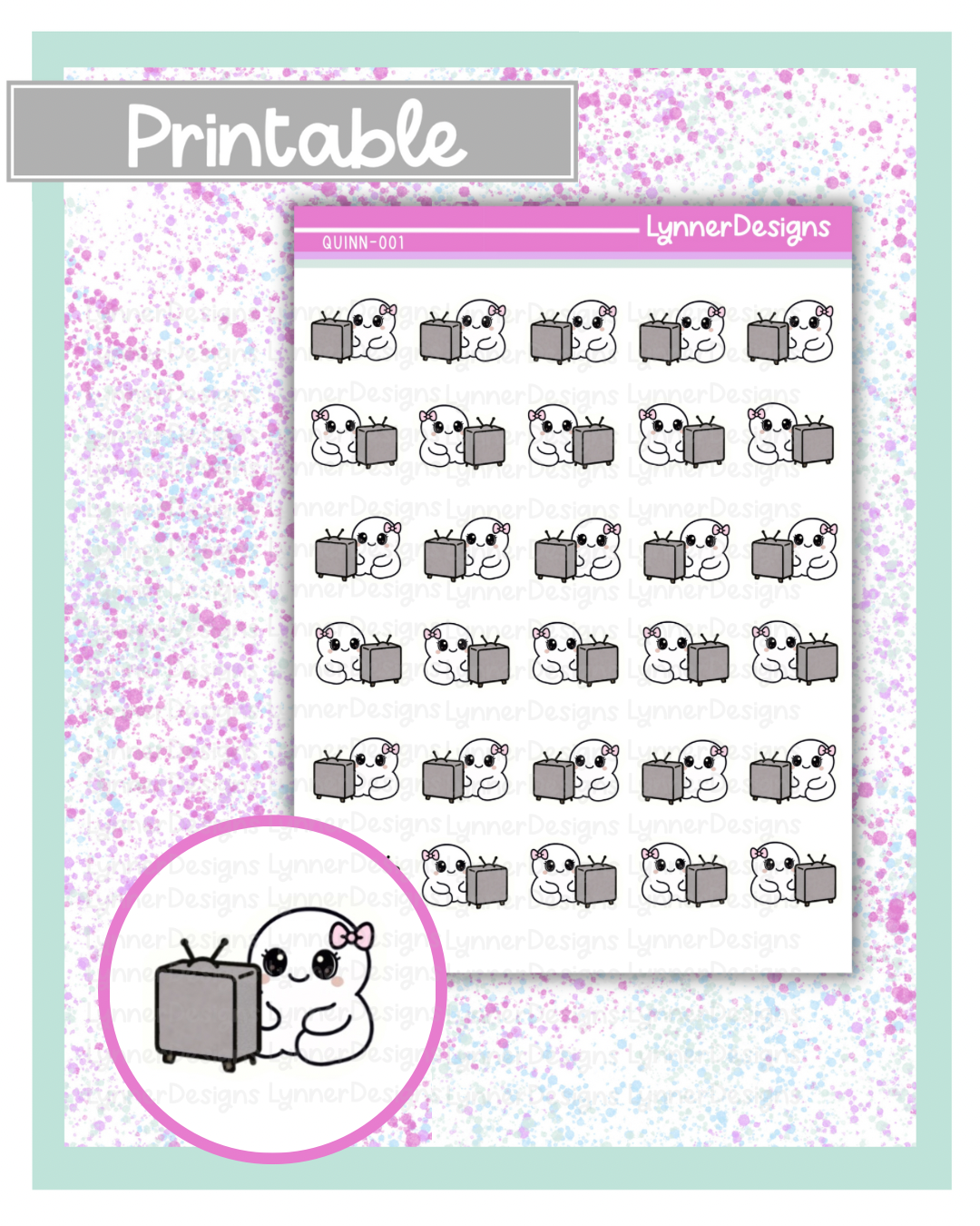 Printable - Quinn 001 - Watching tv