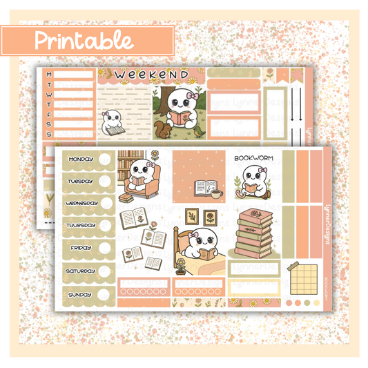 Printable - Bookworm Hobonichi Cousin Weekly Kit - Quinn