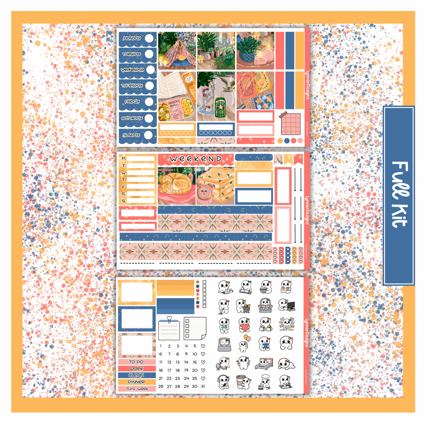 Printable - Summer Night Hobonichi Cousin Weekly Kit
