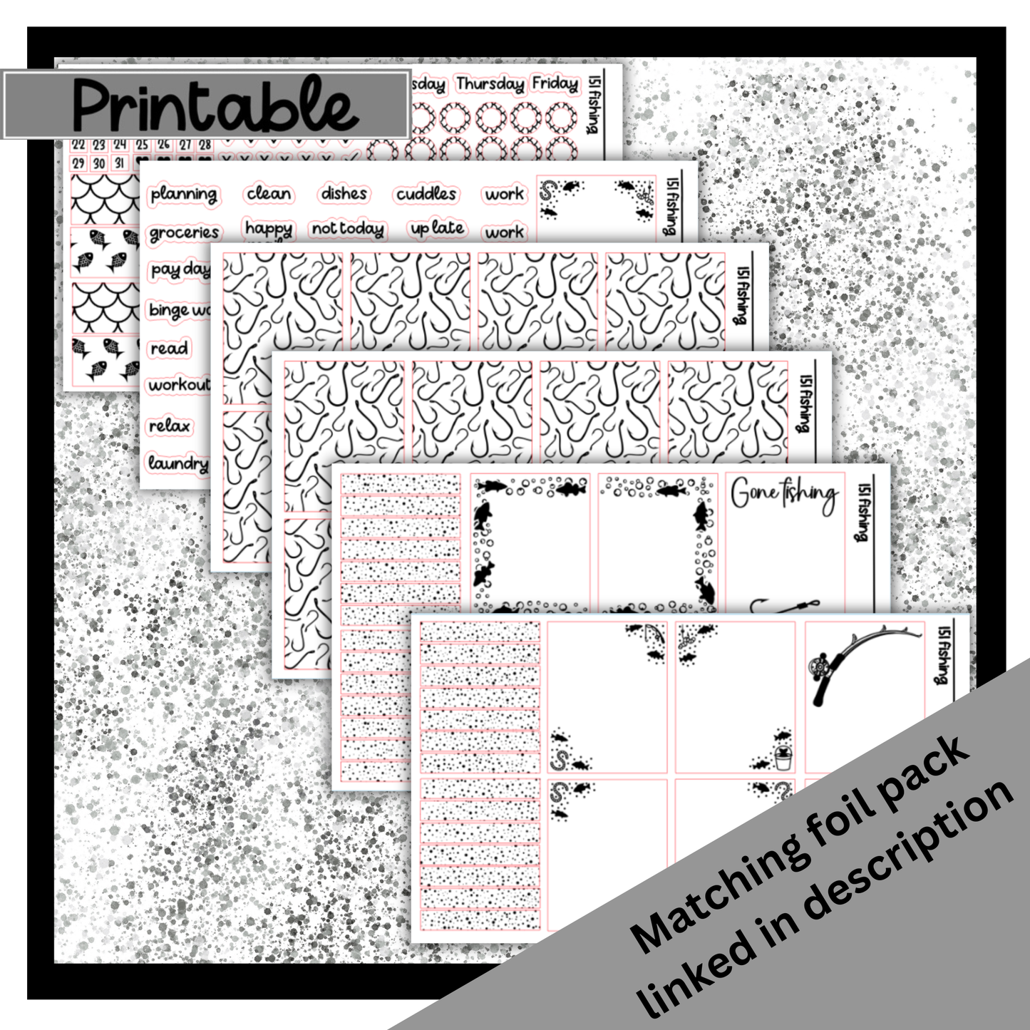 Printable - Fishing Trip - Vertical Weekly Kit