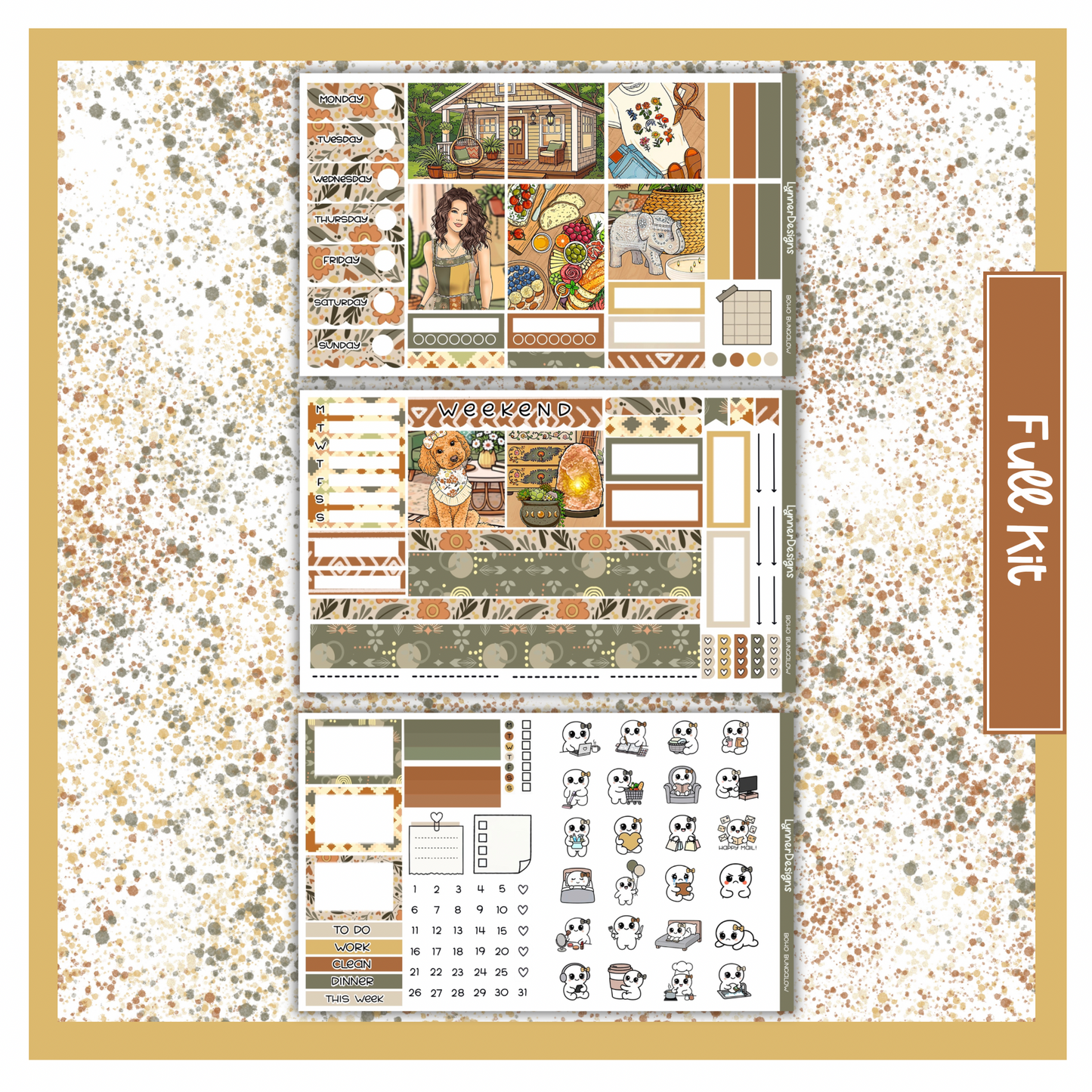 Printable - Boho Bungalow Hobonichi Cousin Weekly Kit