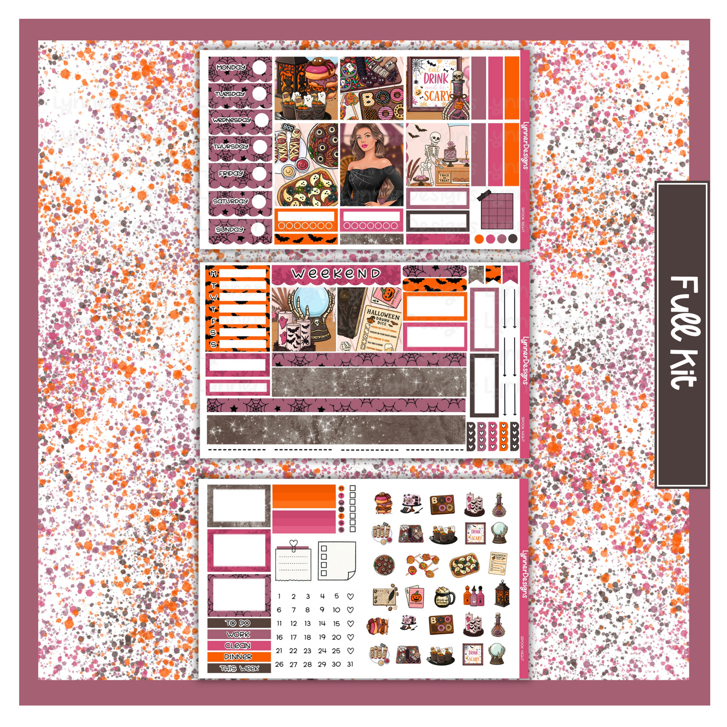 Printable - Spook Night Hobonichi Cousin Weekly Kit
