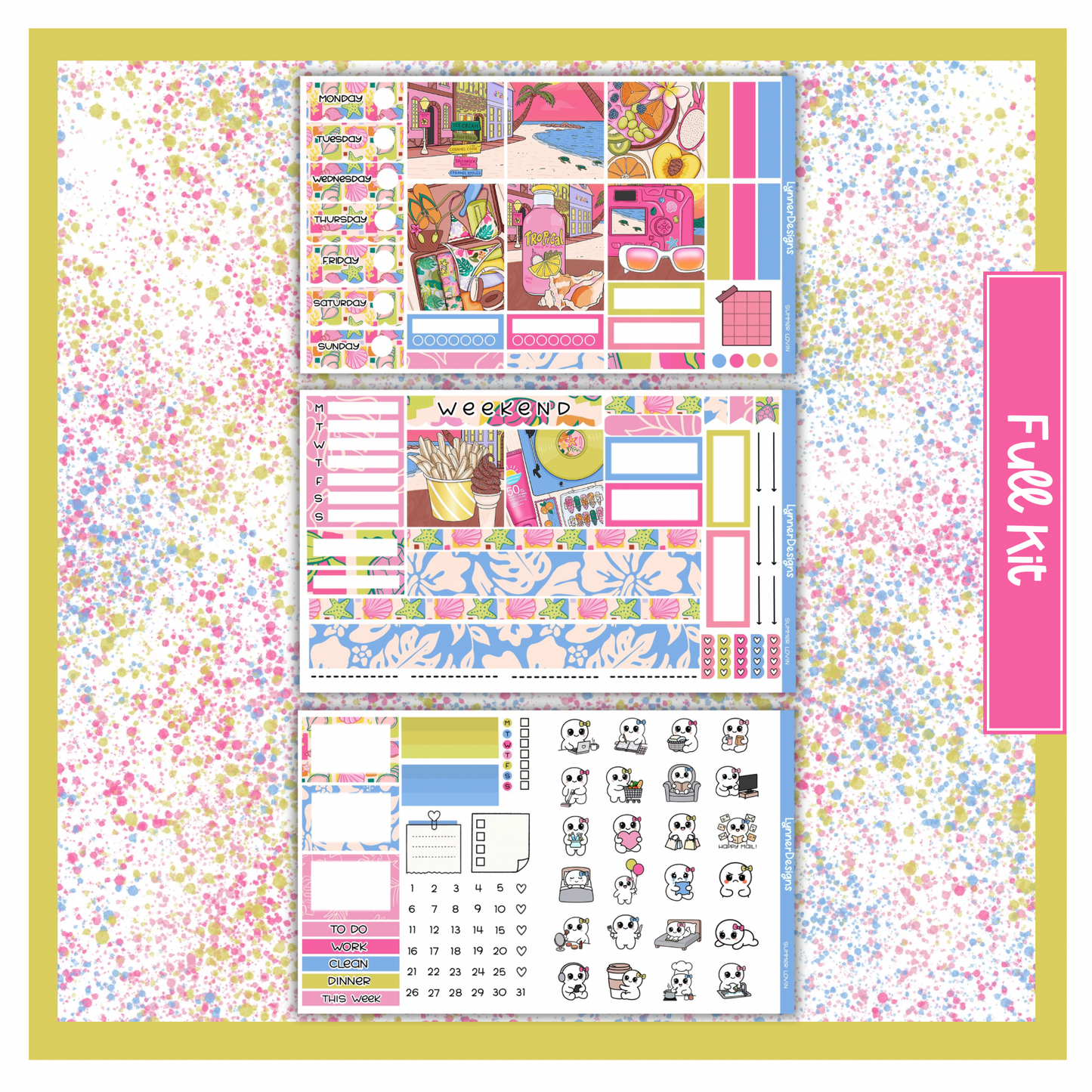Printable - Summer Lovin Hobonichi Cousin Weekly Kit