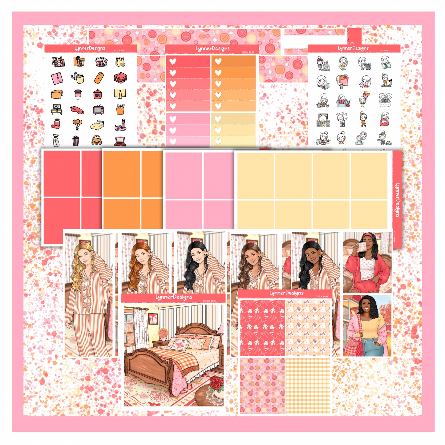 Printable - Cozy Bnb - Vertical Weekly Kit
