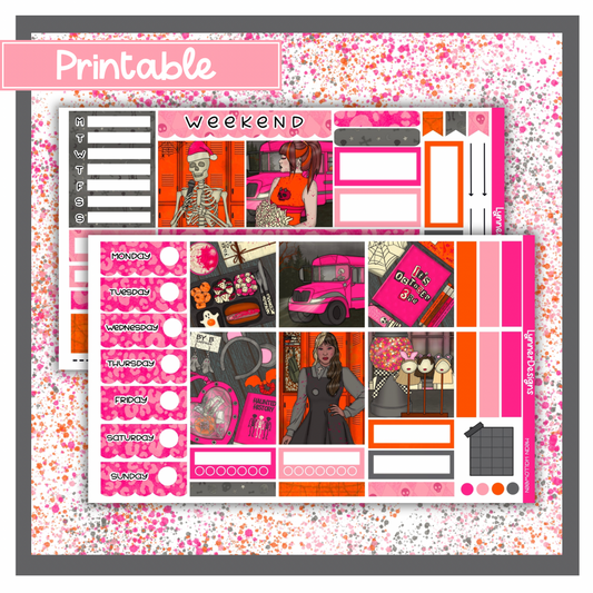 Printable - Mean Halloween Hobonichi Cousin Weekly Kit