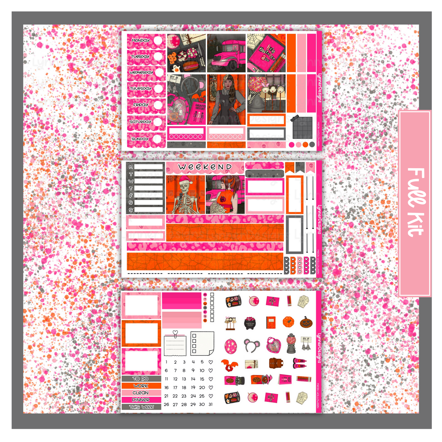 Printable - Mean Halloween Hobonichi Cousin Weekly Kit