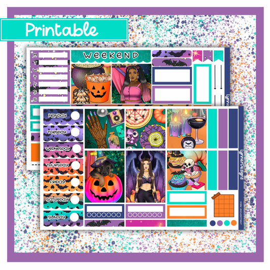 Printable - Dark Enchantment Hobonichi Cousin Weekly Kit