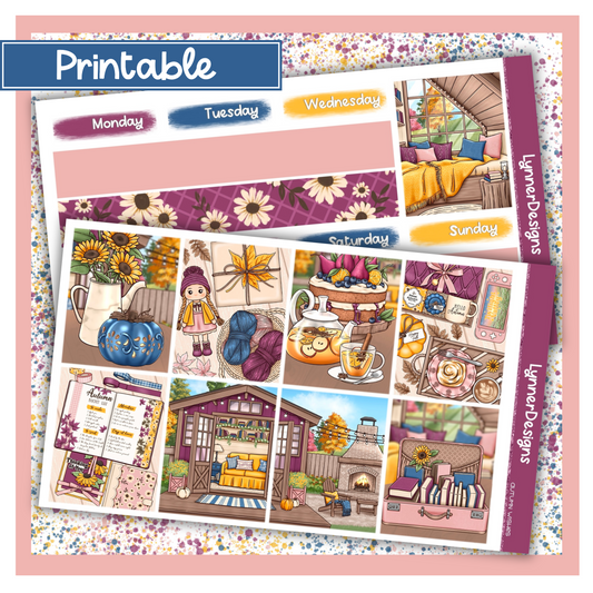 Printable - Autumn Wishes - Vertical Weekly Kit