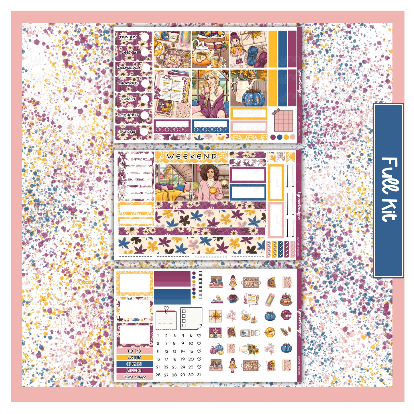 Printable - Autumn Wishes Hobonichi Cousin Weekly Kit