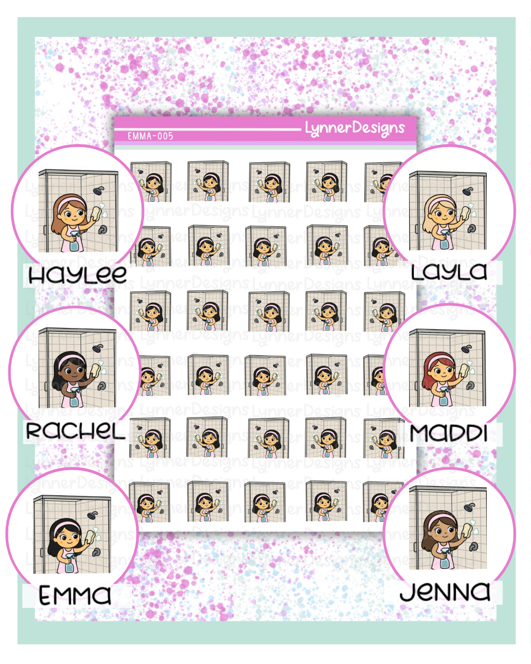 005 Girl Character - Cleaning Shower
