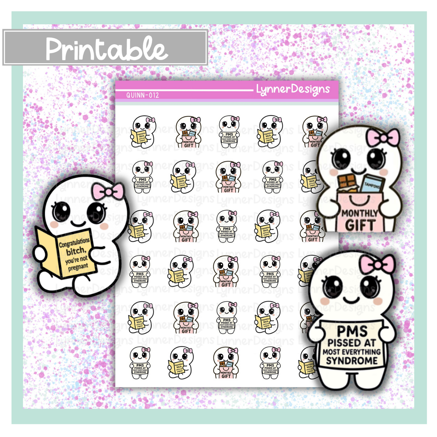 Printable - Quinn 012 - Sassy Period Tracker