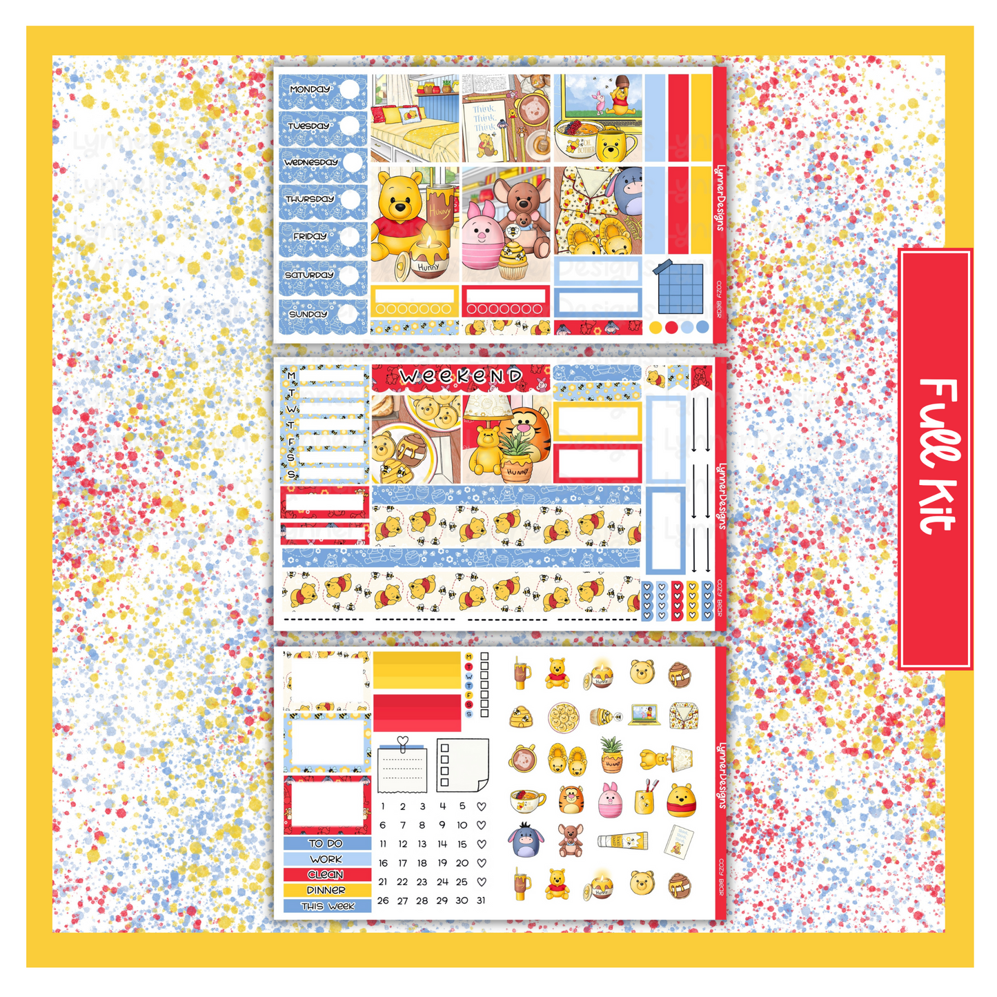 Printable - Cozy Bear Hobonichi Cousin Weekly Kit