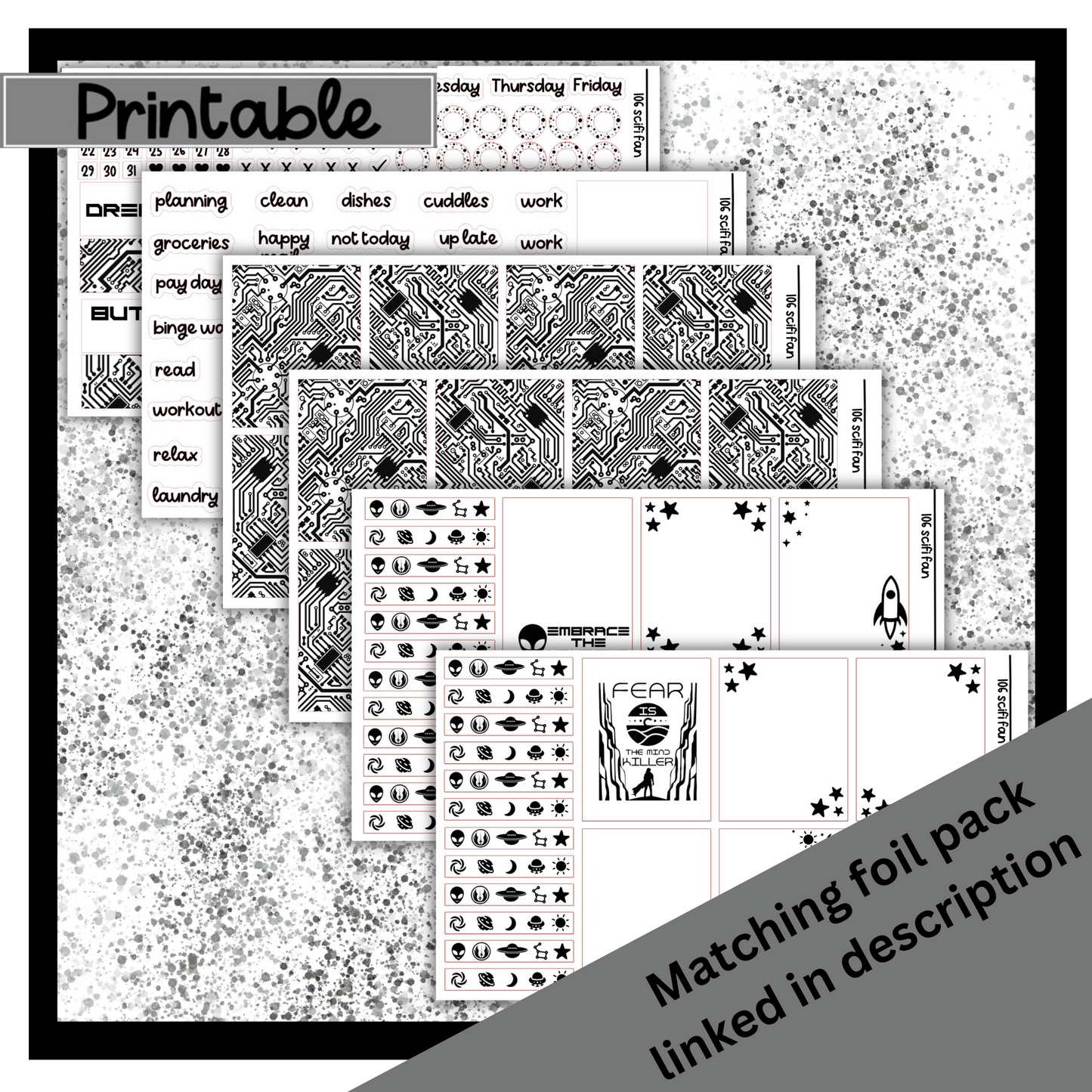Printable - Scifi Fan Weekly Kit