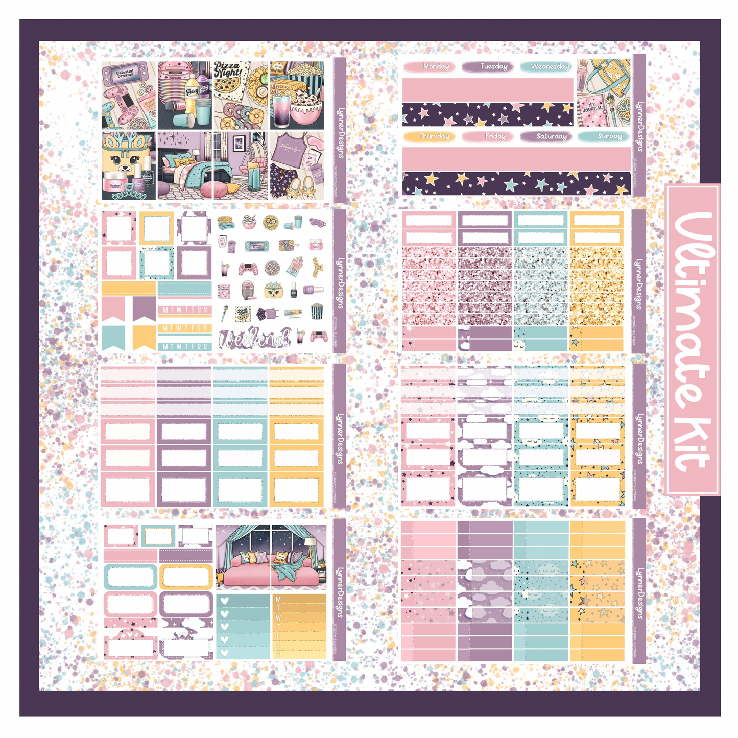 Printable - Starry Slumber - Vertical Weekly Kit