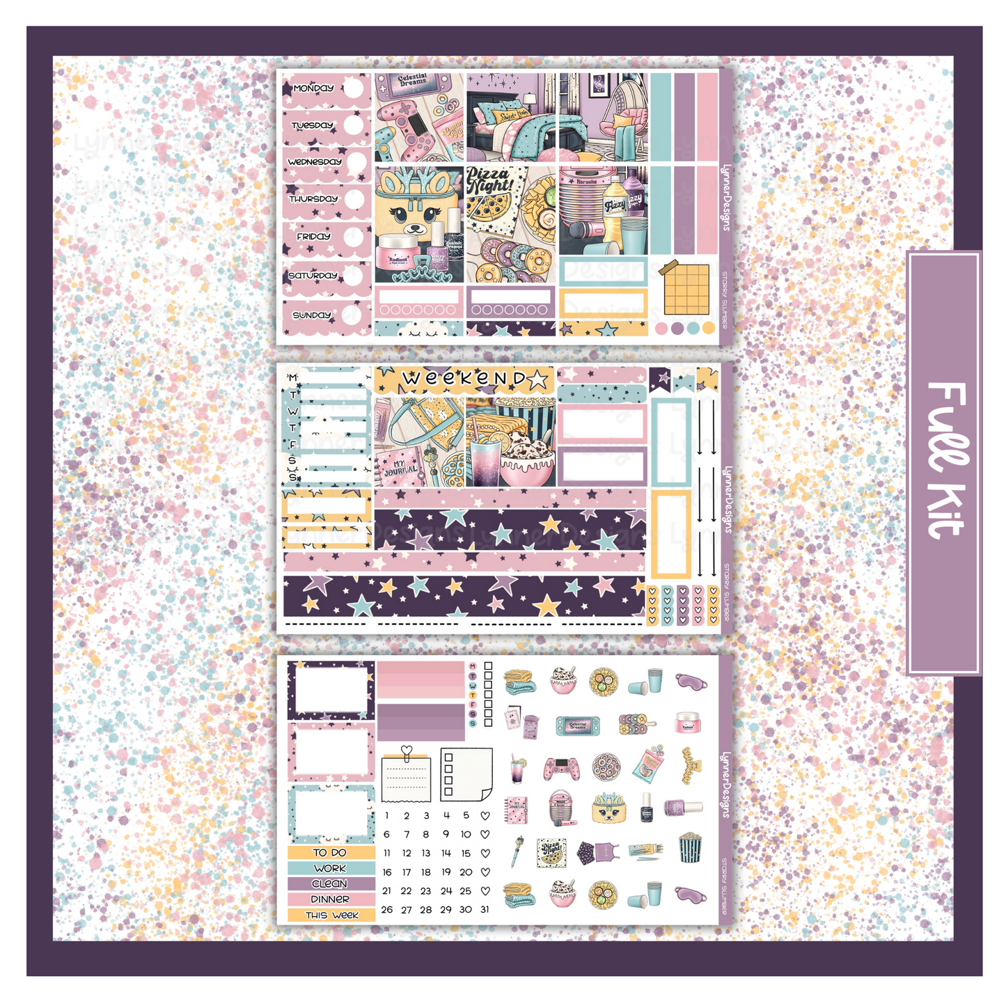 Printable - Starry Slumber Hobonichi Cousin Weekly Kit