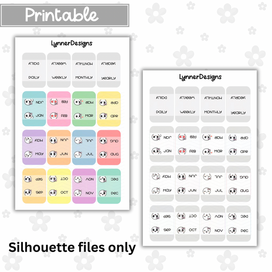 Printable - Hobonichi Monthly Tabs