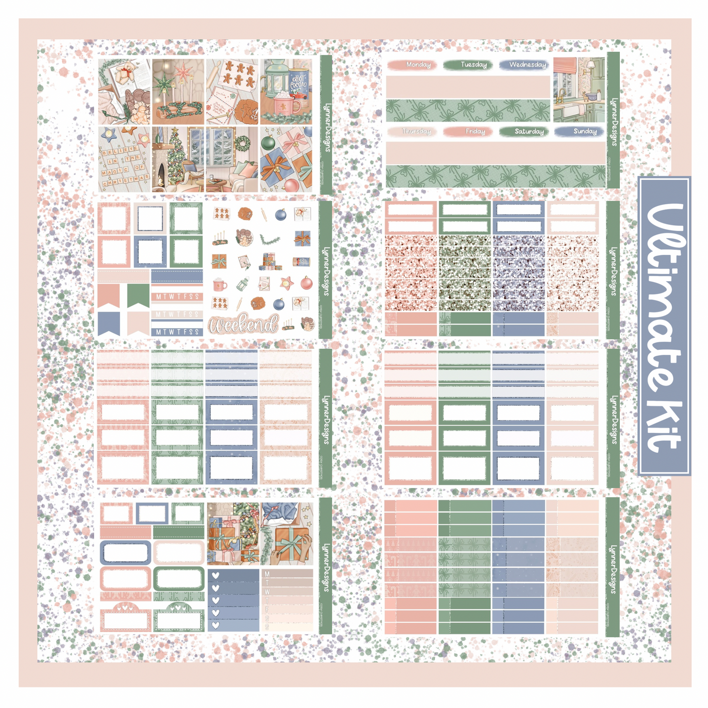 Printable - Cosy Christmas - Vertical Weekly Kit