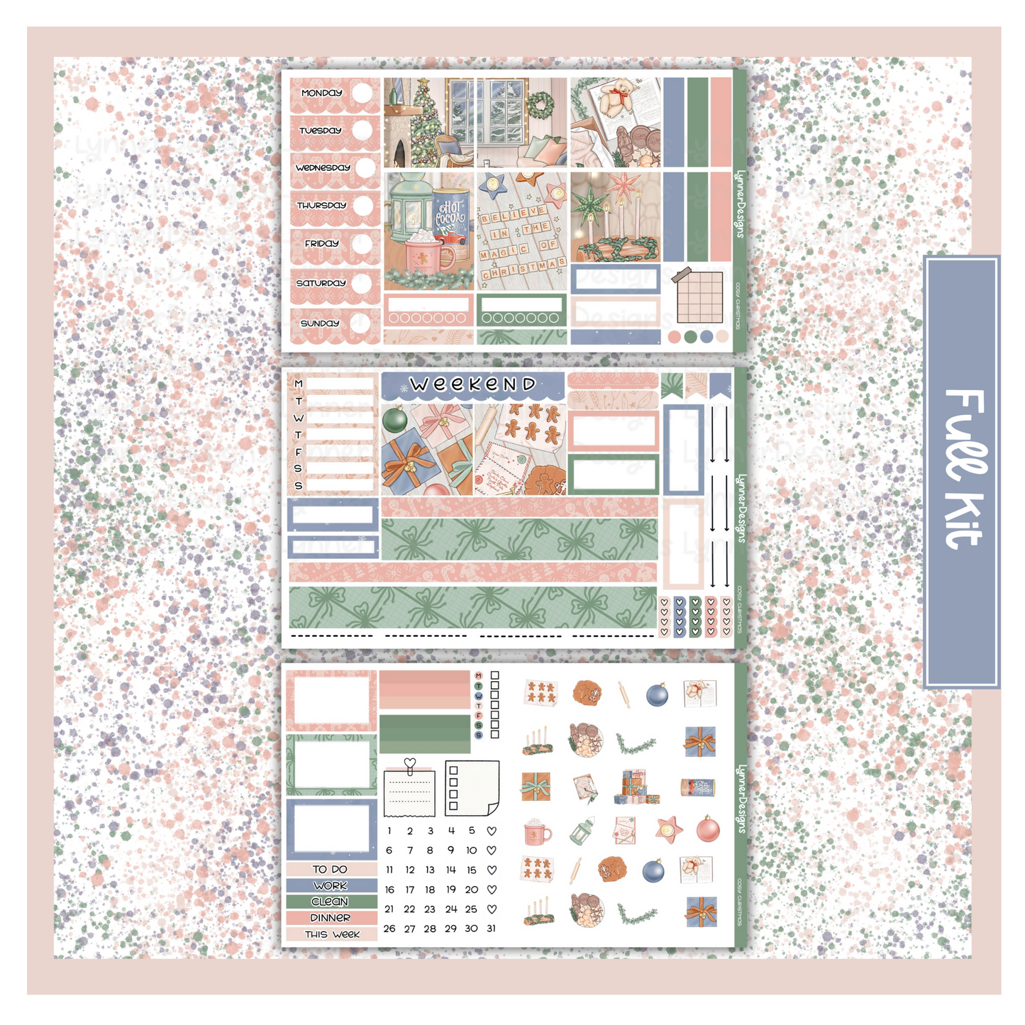 Printable - Cosy Christmas Hobonichi Cousin Weekly Kit