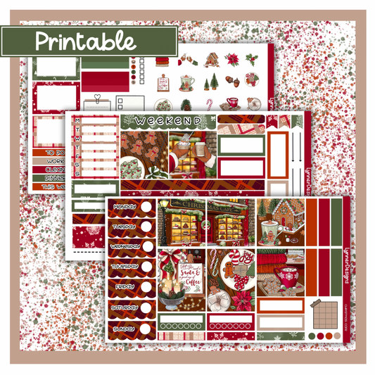Printable - Christmas Cafe Hobonichi Cousin Weekly Kit