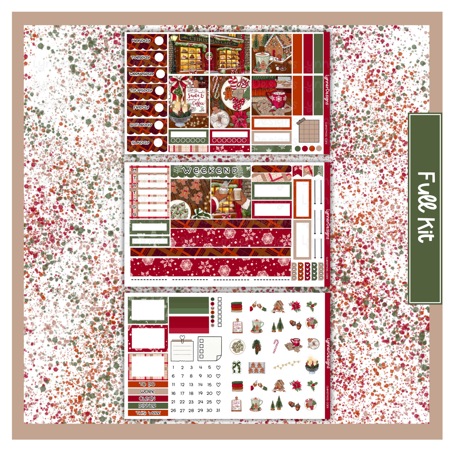 Christmas Cafe - Hobonichi Cousin Weekly Kit