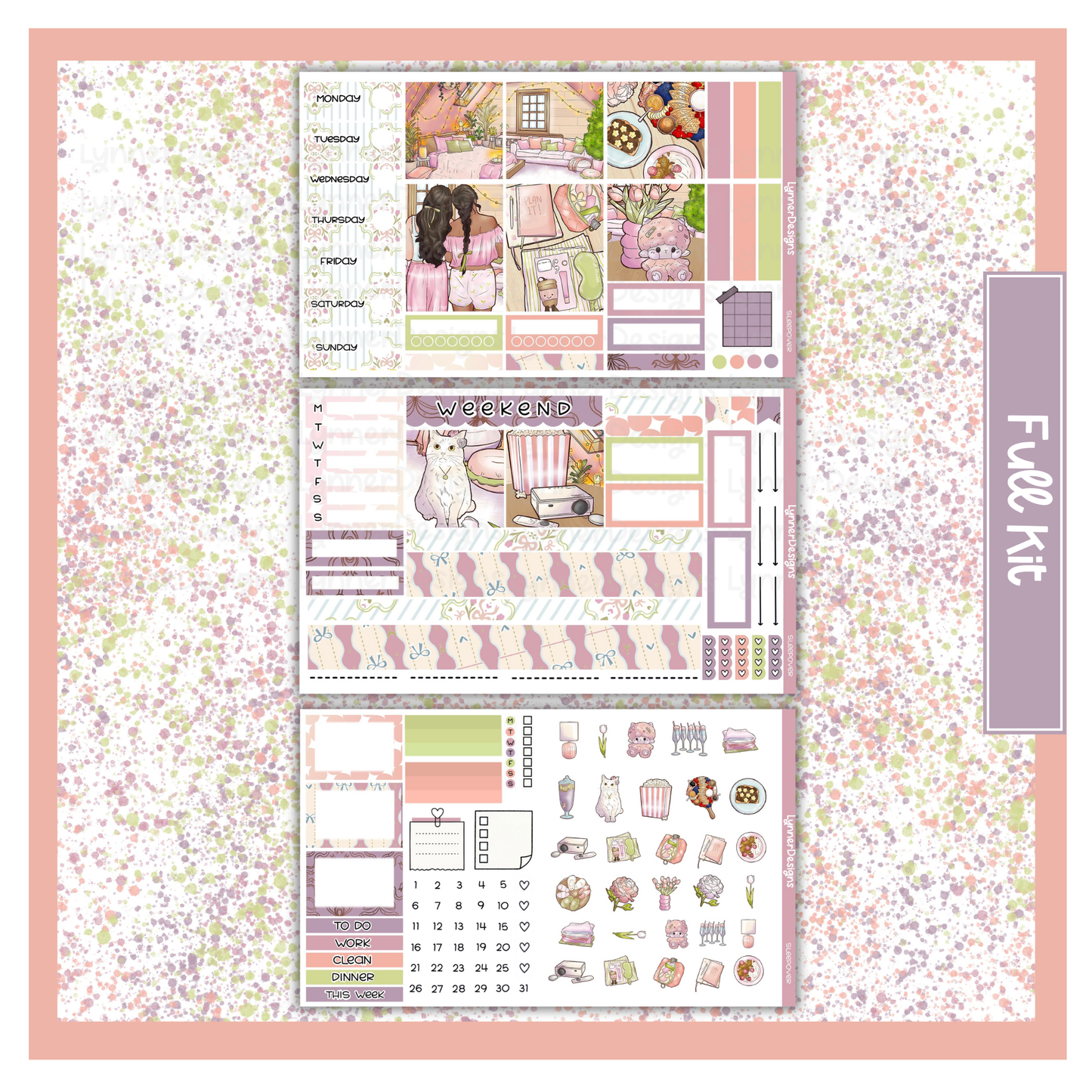 Printable - Sleepover Hobonichi Cousin Weekly Kit