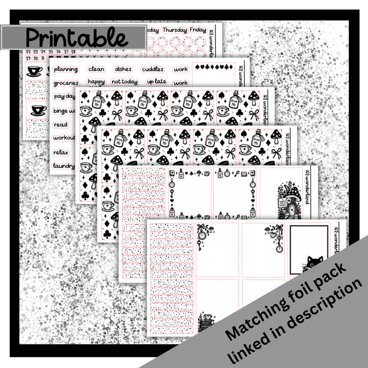 Printable - Wonderland - Vertical Weekly Kit