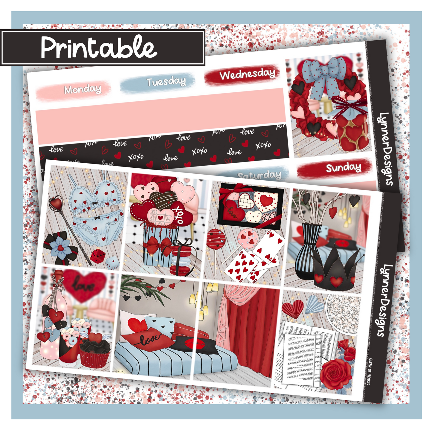 Printable - Queen of Hearts Weekly Kit