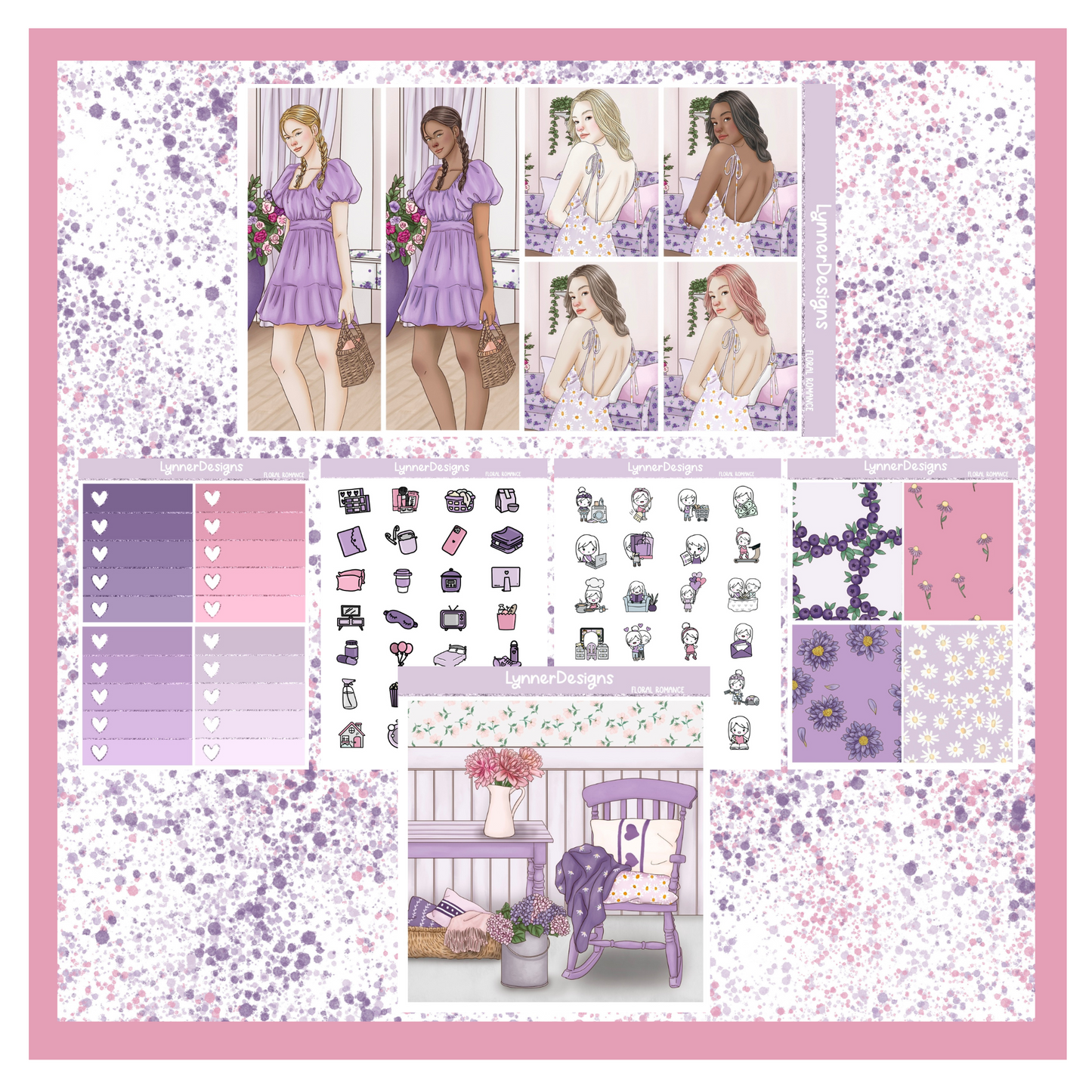 Printable - Floral Romance Weekly Kit