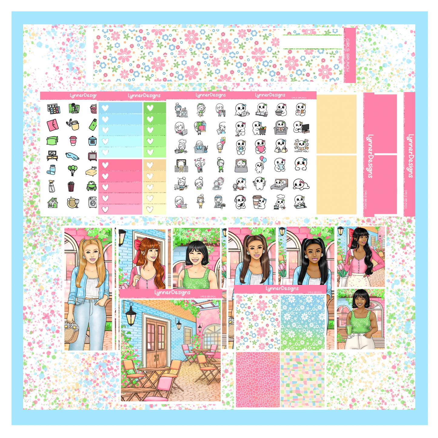 Printable - Girls Brunch - Vertical Weekly Kit