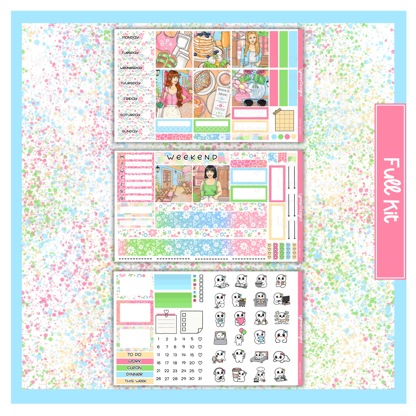 Printable - Girls Brunch Hobonichi Cousin Weekly Kit