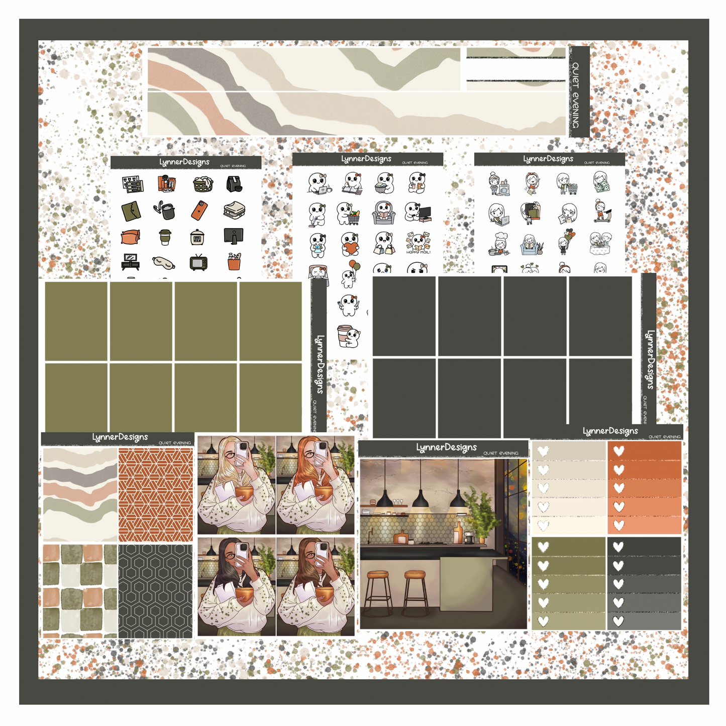 Printable - Quiet Evening - Vertical Weekly Kit