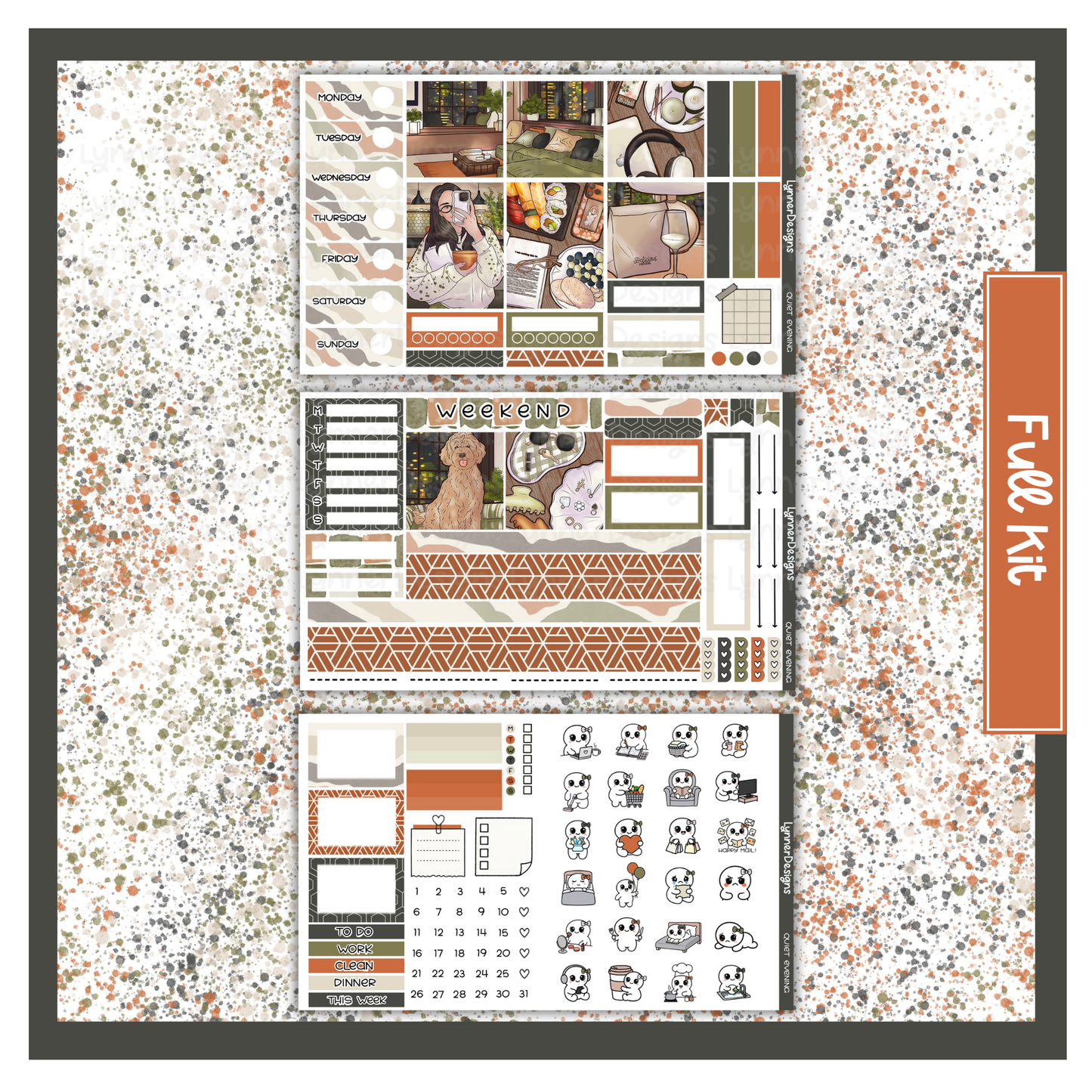 Printable - Quiet Evening Hobonichi Cousin Weekly Kit