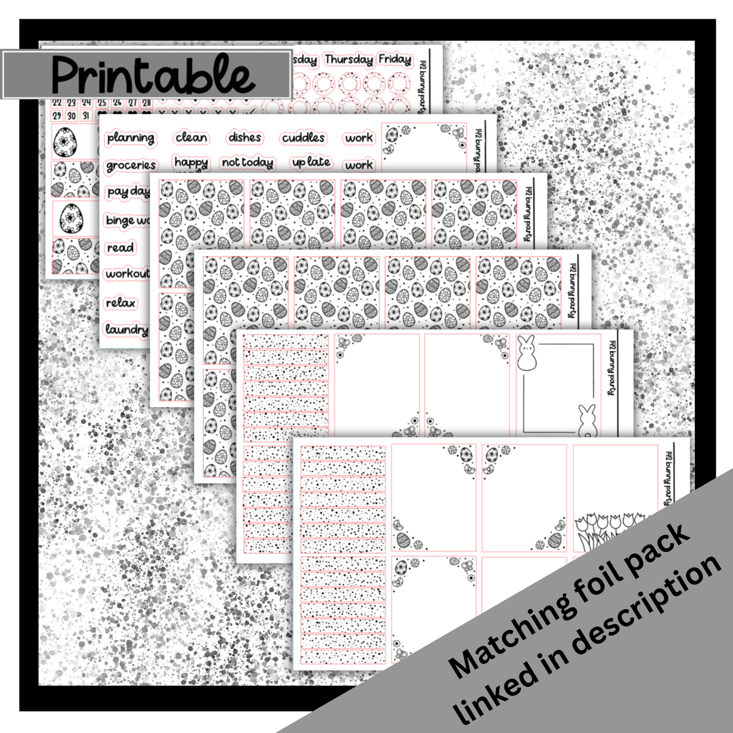 Printable - Bunny Party - Vertical Weekly Kit