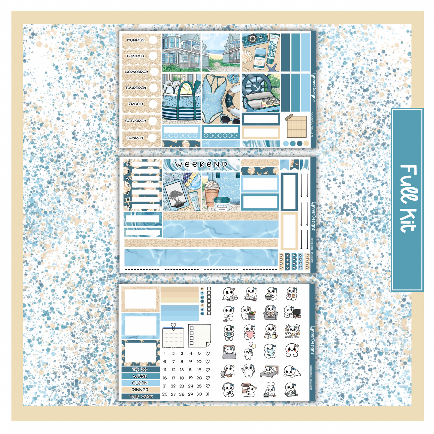 Printable - Coastal Escape Hobonichi Cousin Weekly Kit