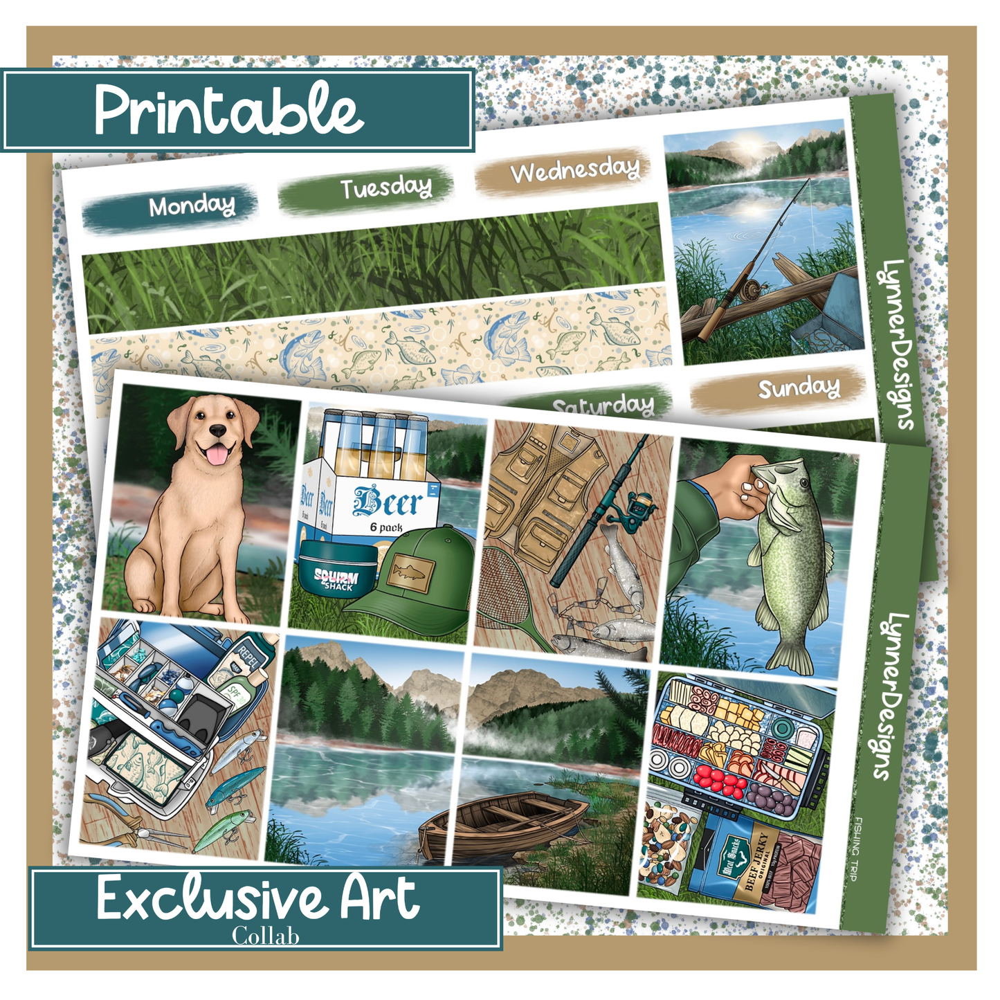 Printable - Fishing Trip - Vertical Weekly Kit