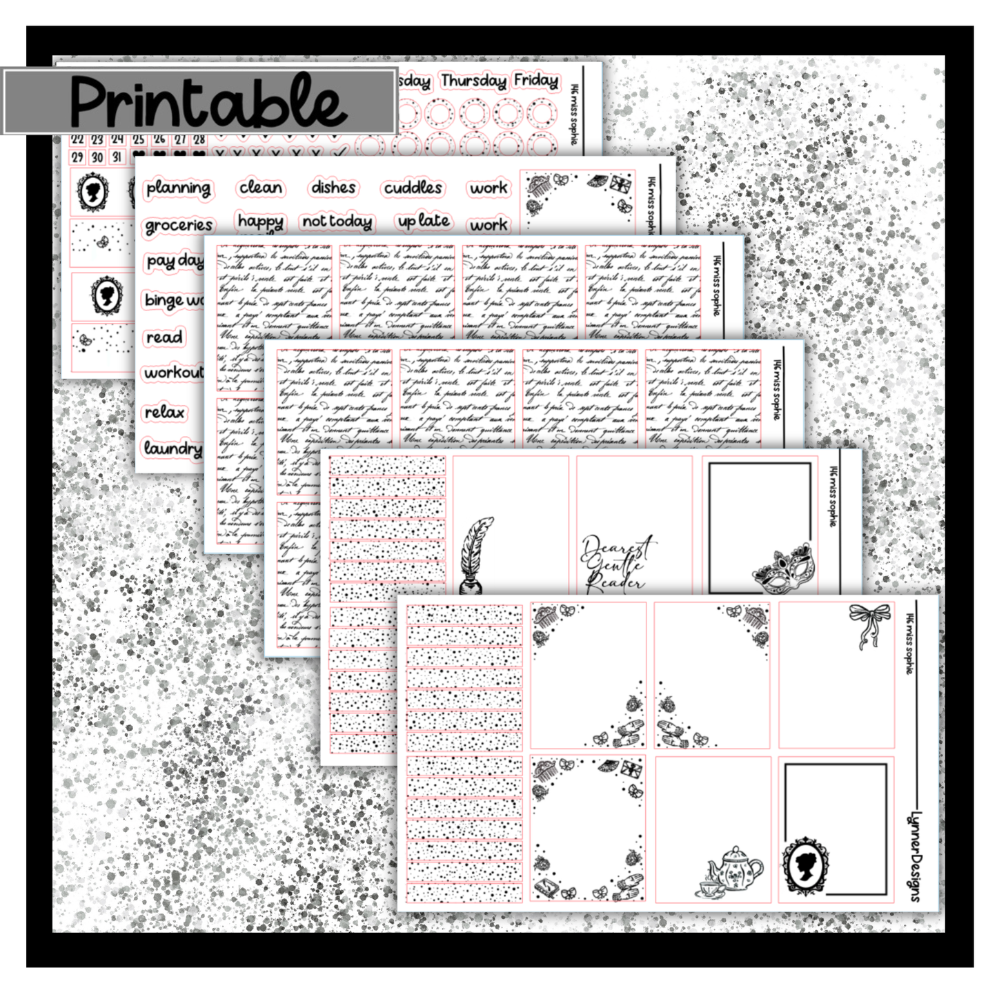 Printable - 146 Miss Sophie Foil Pack