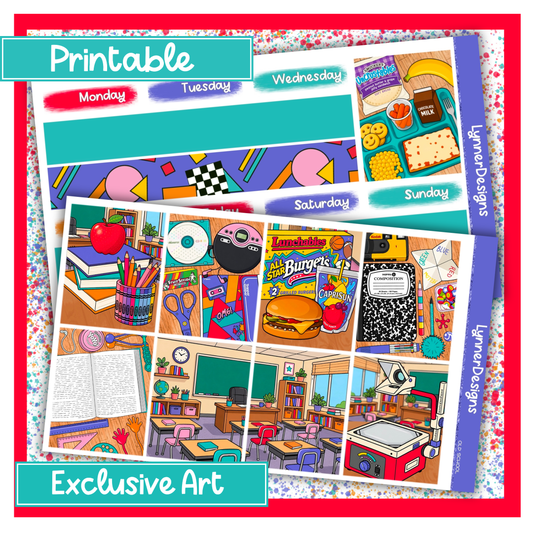 Printable - Old School - Vertical Weekly Kit